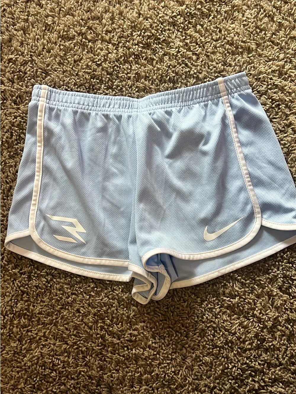 Nike Women’s Pale Blue Athletic Shorts with White Trim